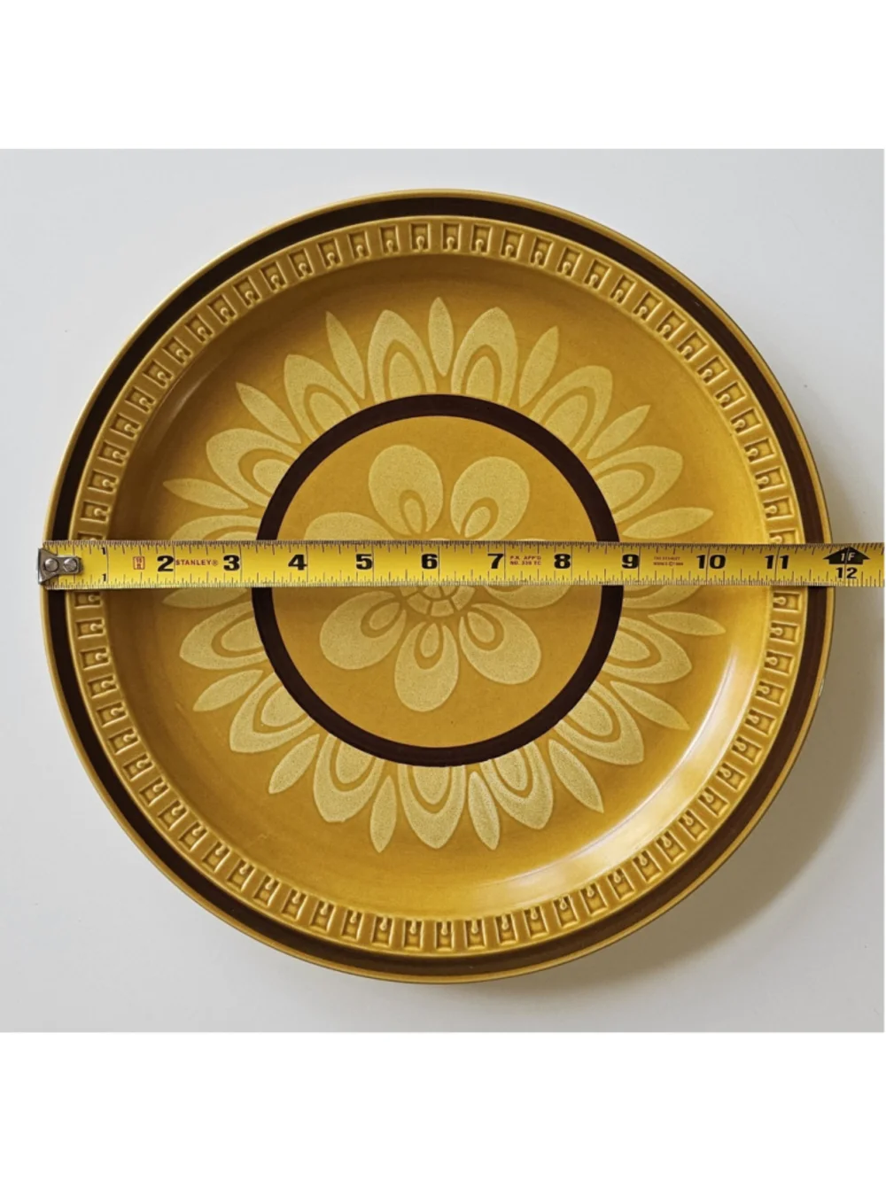 Vintage Suzuka Stone Mosaic Brown Round Platter Plate - Pattern 2503 - Picture 3 of 8